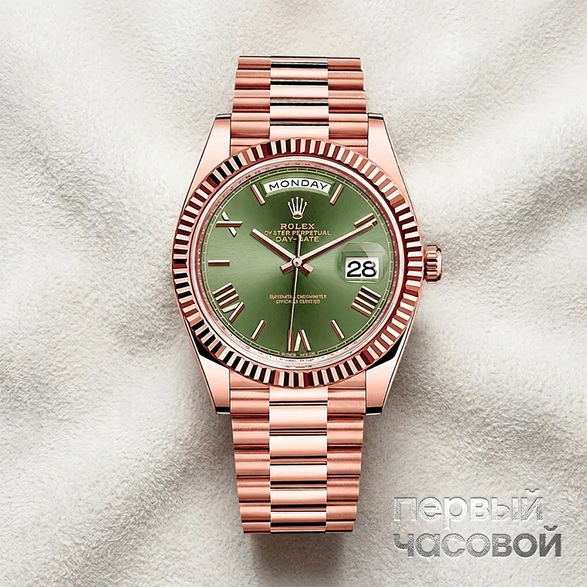 Day-Date Rose Gold Olive Dial