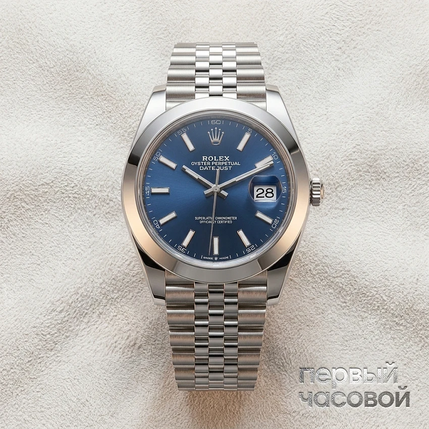 Oyster Perpetual Datejust 41 Mm Blue Sticks Jubilee