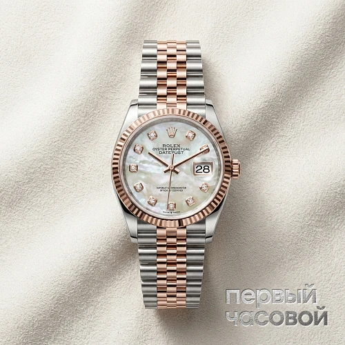 Datejust 36 mm Oyster Mother Of Pearl Two Tone Rose Gold And Steel