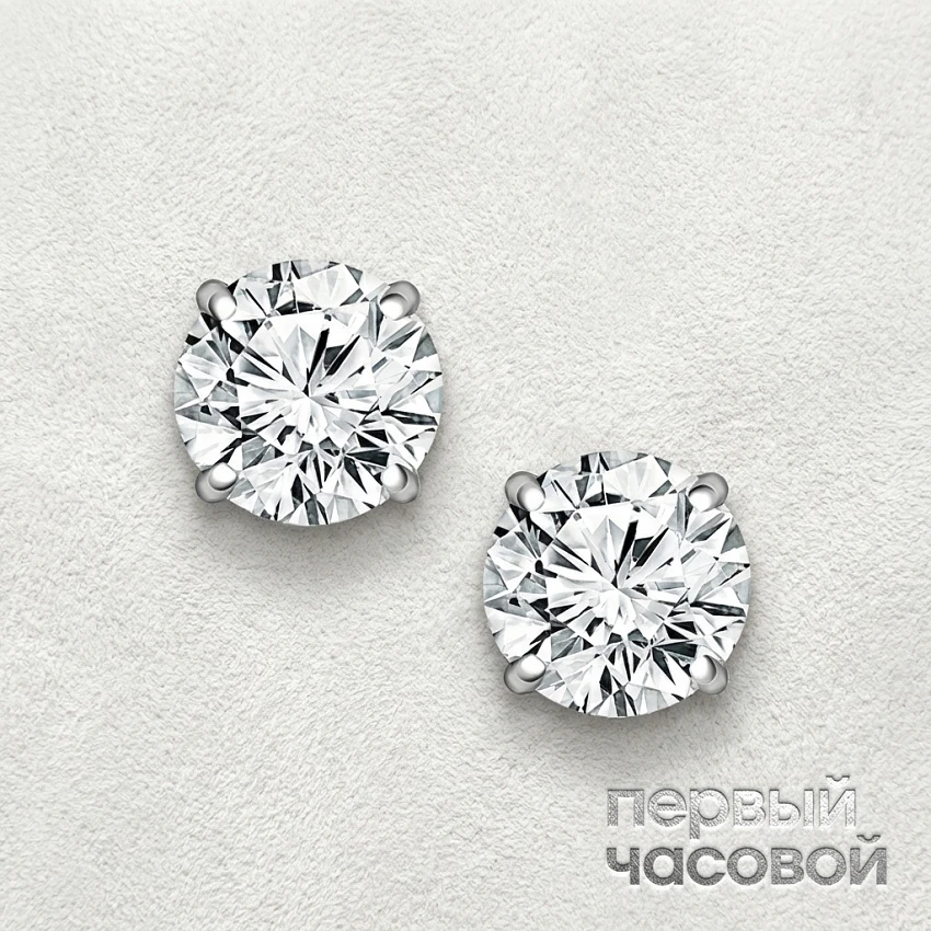 Серьги 5,01/5,01 Ct. H/Vs1 (3 Excellent)