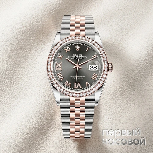 Datejust 36Mm Steel & Rose Gold Diamond Bezel