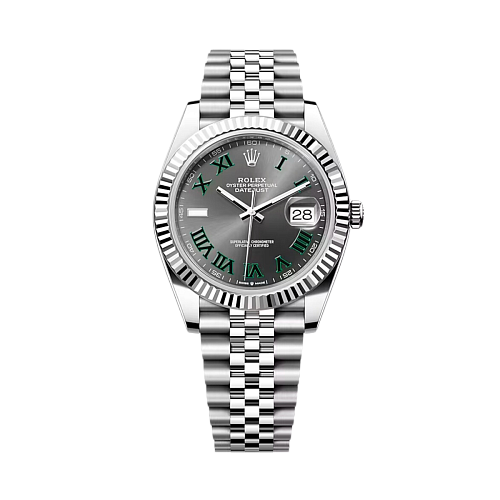 Datejust 41mm Steel & White Gold Wimbledon Dial