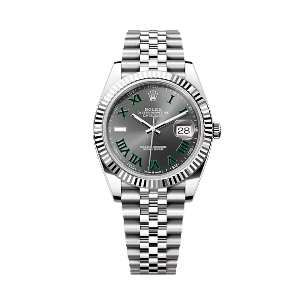 Datejust 41mm Steel & White Gold Wimbledon Dial