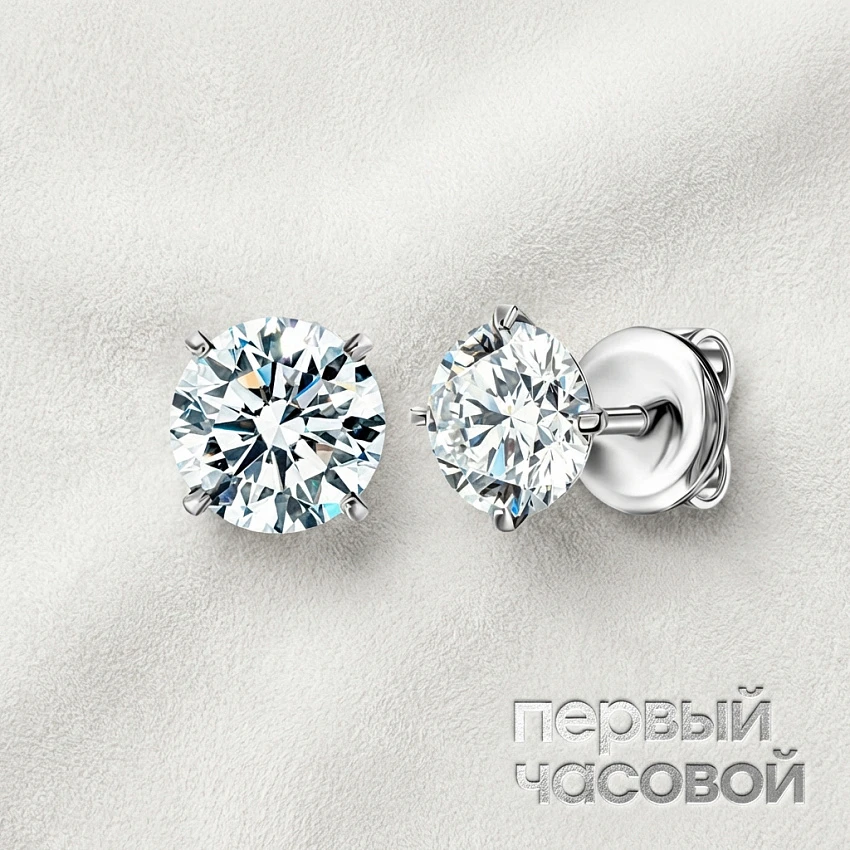Серьги с бриллиантами 1,11/1,11 ct. L/VS2 (3 Excellent)