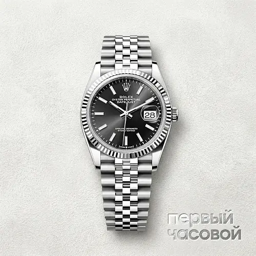 Datejust 36Mm Steel & White Gold Black Dial
