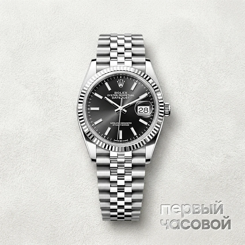 Datejust 36Mm Steel & White Gold Black Dial