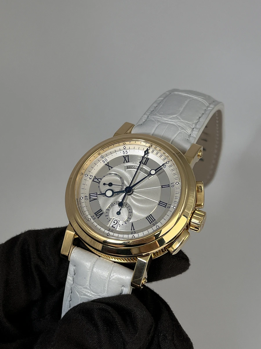 Купить элитные часы Breguet Marine II Chronograph Yellow Gold 5827BA/12/5ZU: в наличии в Москве!