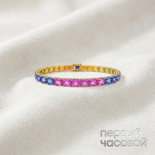 Браслет с сапфирами "Rainbow" 10,58 ct.