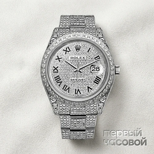 Datejust II Full Pave Iced Out Diamonds