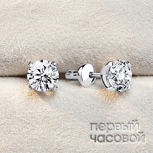 Серьги 0,55/0,55 ct. E/VS1 (3 Excellent) Round Diamonds