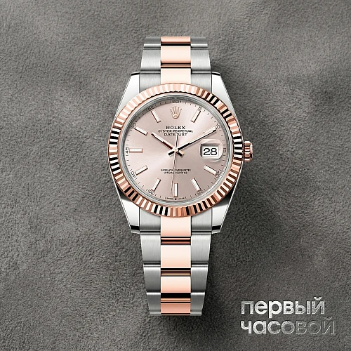 Datejust 41Mm Steel Rose Gold Soundust Dial