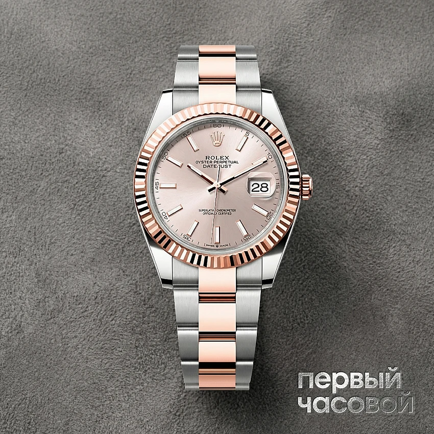 Datejust 41Mm Steel Rose Gold Soundust Dial