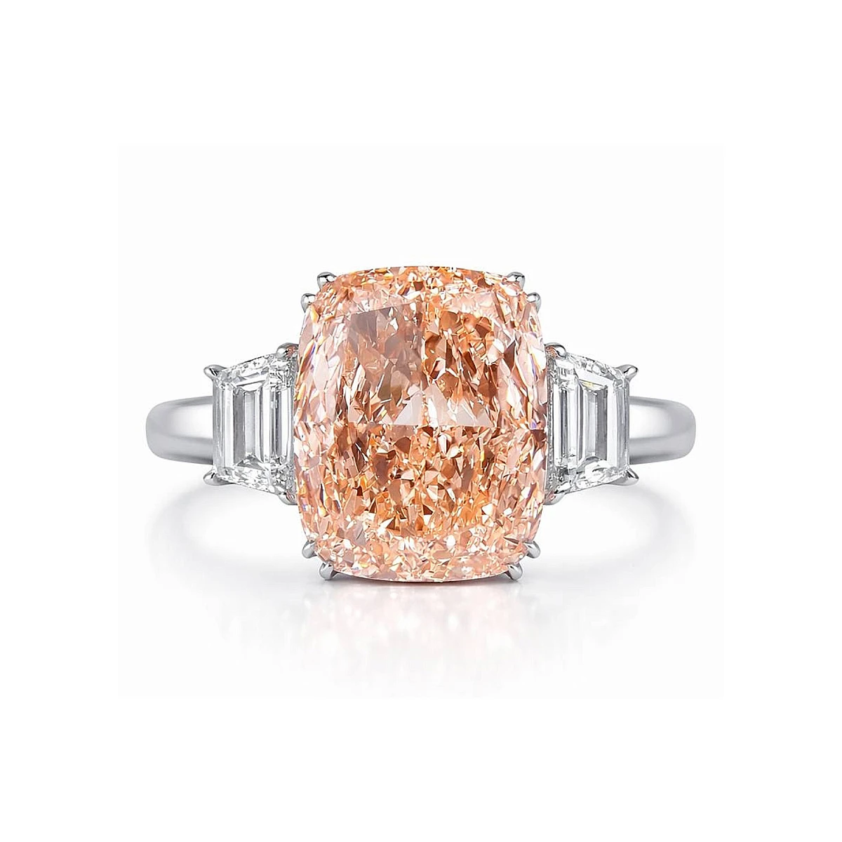 Studio jewelry Кольцо 3,13 гр. (15,66 ct.) Fancy Vivid Pink/VS1 (Ограненный синтетический алмаз)