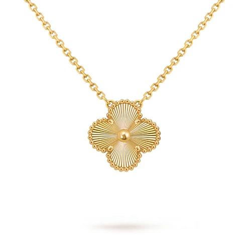 Vintage Alhambra Pendant, Guilloché Yellow Gold