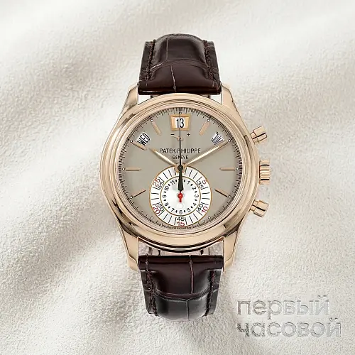 Annual Calendar Chronograph Rose Gold Silver Dial