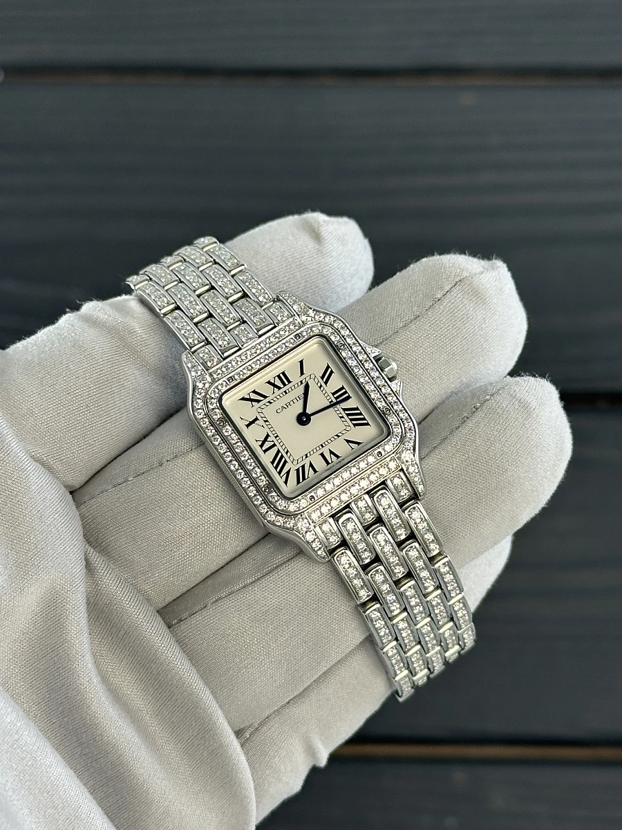 Купить элитные часы Cartier Medium Panthere de Cartier Custom Diamonds Full Pave WSPN0007 FIX: в наличии в Москве!