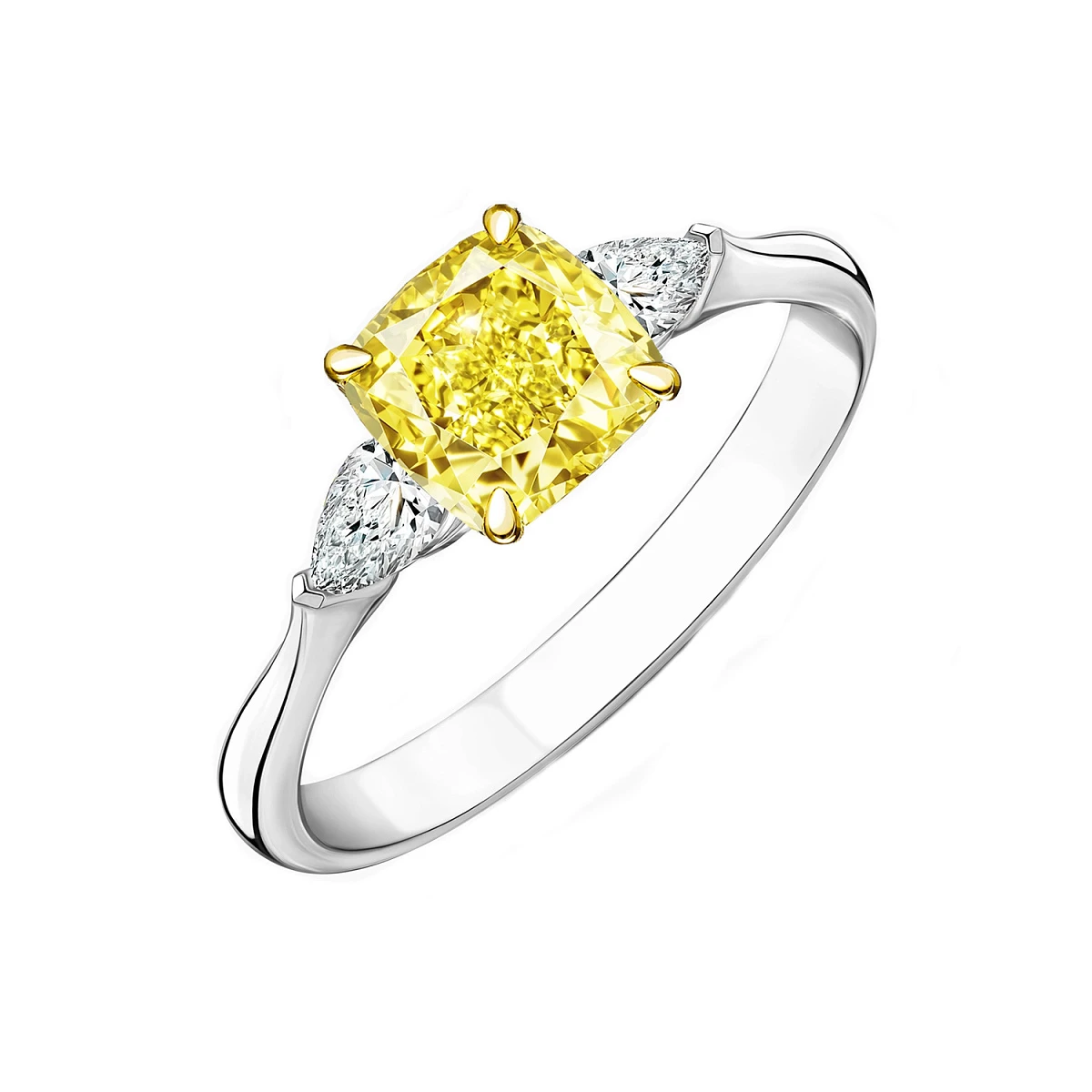 Studio jewelry Кольцо с бриллиантом 3,52 ct. Fancy Light Yellow/VS2