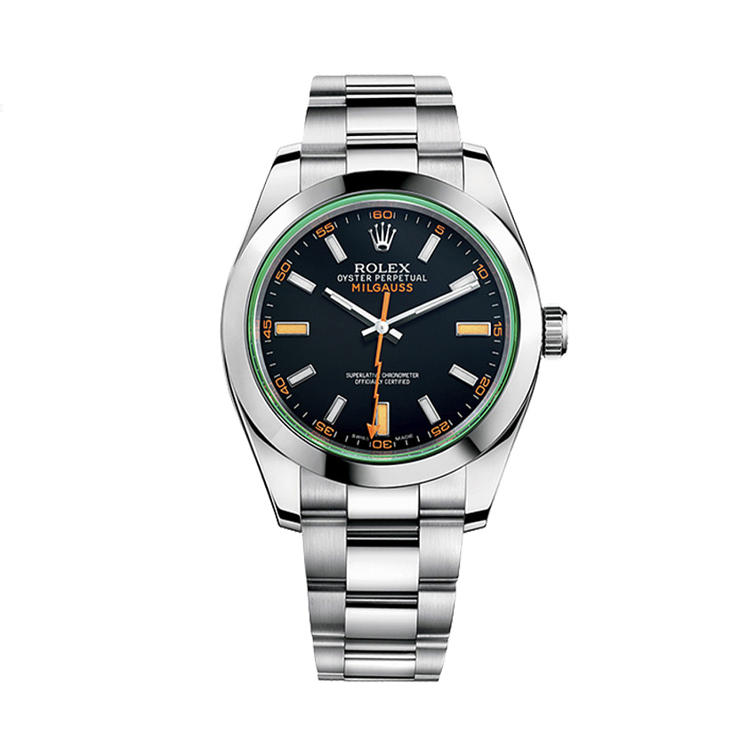 Milgauss Black with Green Glass