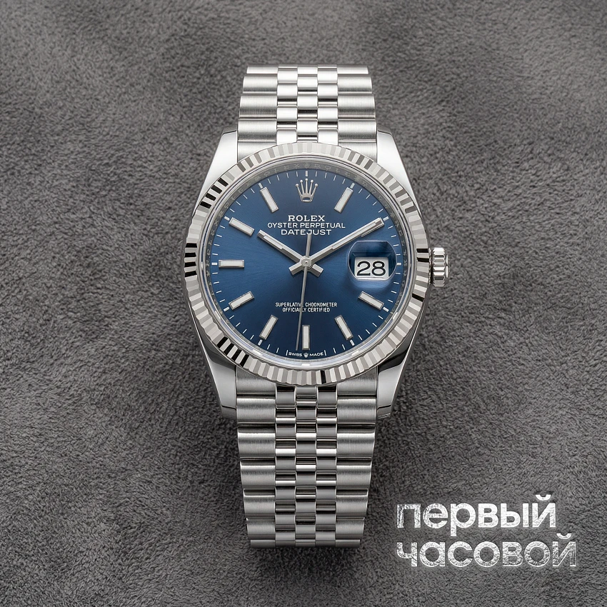 Datejust 36Mm Steel & White Gold Blue Dial