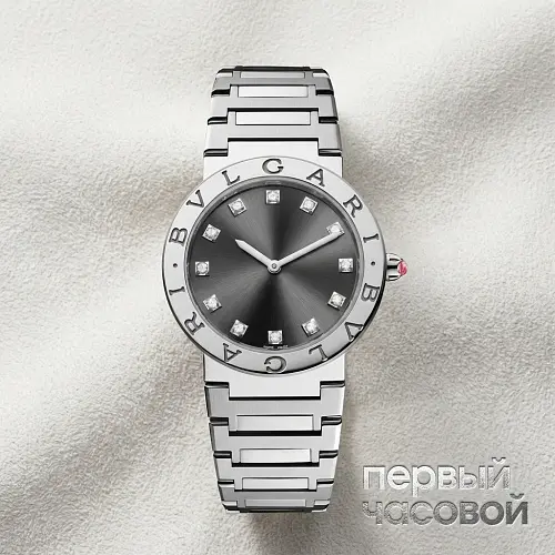 Stainless Steel Bvlgari Bvlgari 33mm Black Diamond Dot Dial Ladies Watch