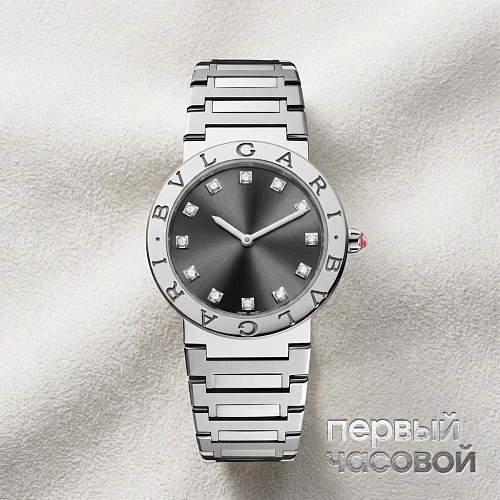 Stainless Steel Bvlgari Bvlgari 33mm Black Diamond Dot Dial Ladies Watch