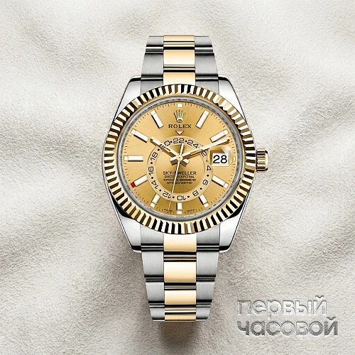 Sky-Dweller Steel Gold Champagne Dial