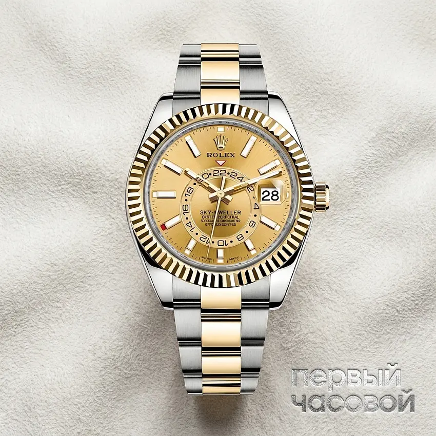 Sky-Dweller Steel Gold Champagne Dial