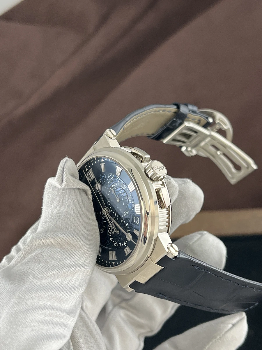 Купить элитные часы Breguet Marine Chronograph White Gold Blue Dial 5527 5527BB/Y2/9WV: в наличии в Москве!