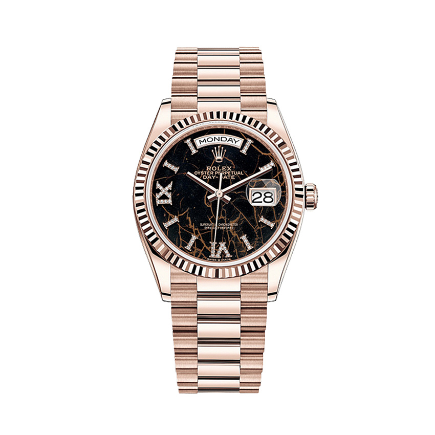 OYSTER PERPETUAL DAY‑DATE 36 EVEROSE GOLD EISENKIESEL