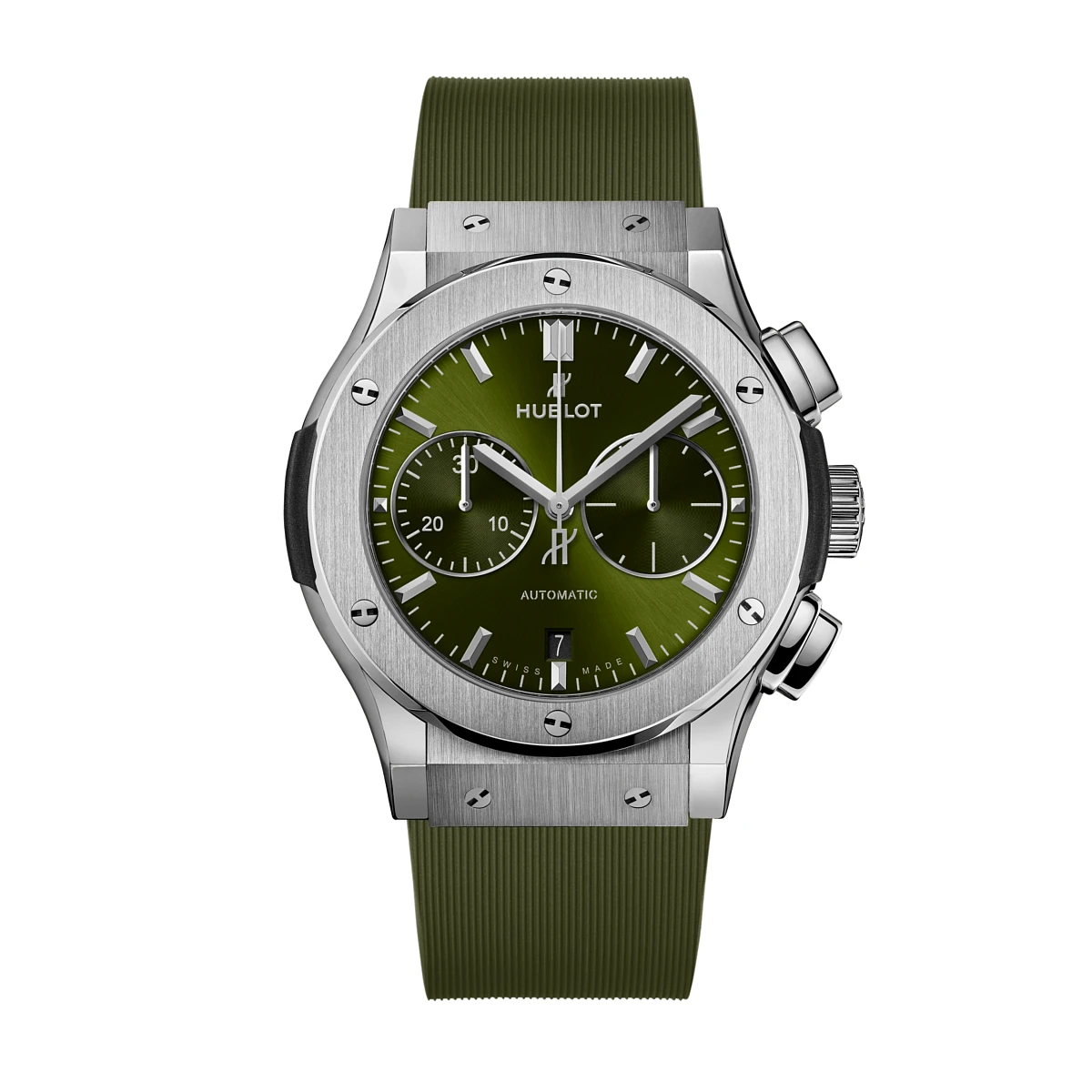 Купить элитные часы Hublot Classic Fusion Chronograph Titanium Green 45 521.NX.8970.RX: в наличии в Москве!