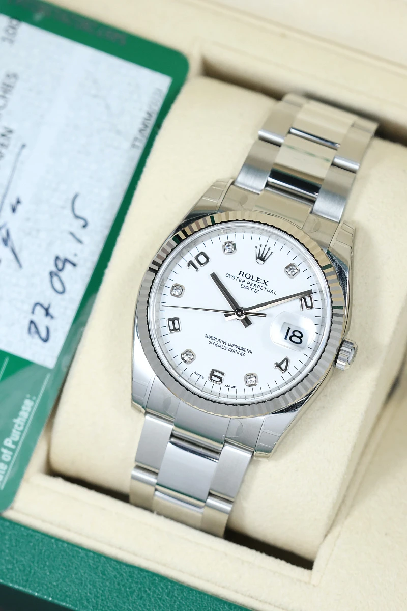 Купить элитные часы Rolex Oyster Perpetual Date Diamond Index 115234: в наличии в Москве!