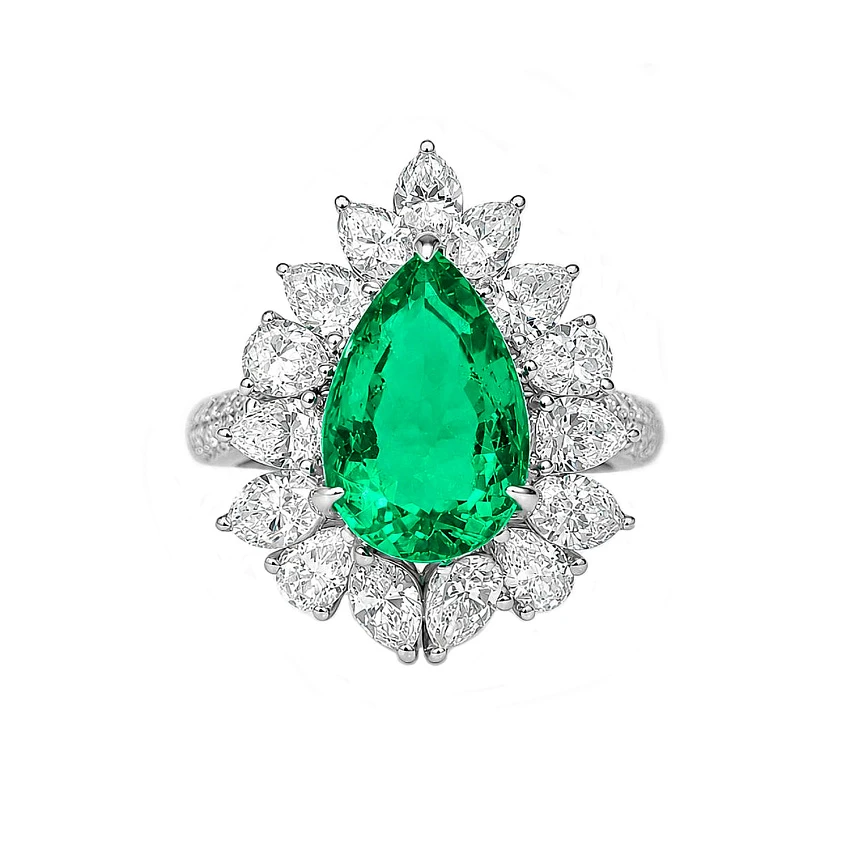 Кольцо с изумрудом 2,95 ct. (Colombia)