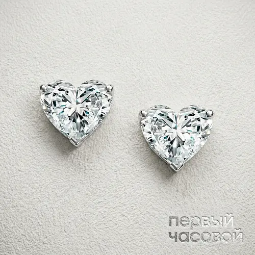 Серьги 1,51/1,51 ct. K/VS (Heart Diamonds)