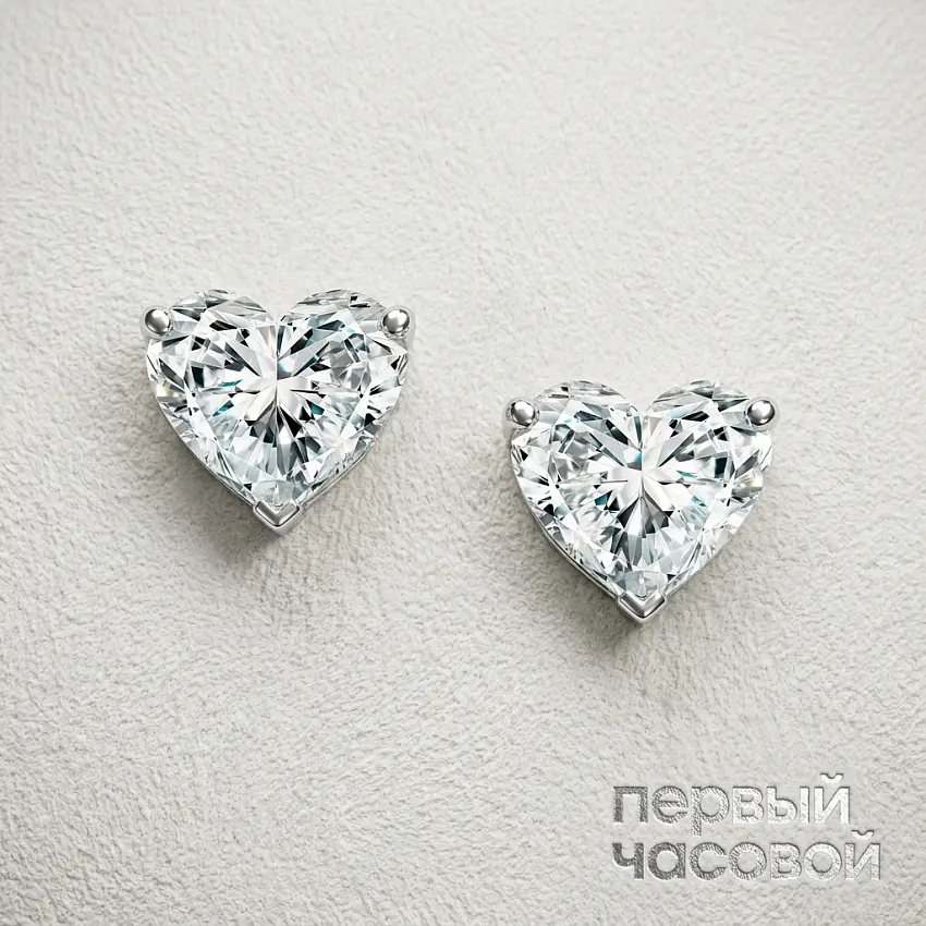 Серьги 1,51/1,51 ct. K/VS (Heart Diamonds)