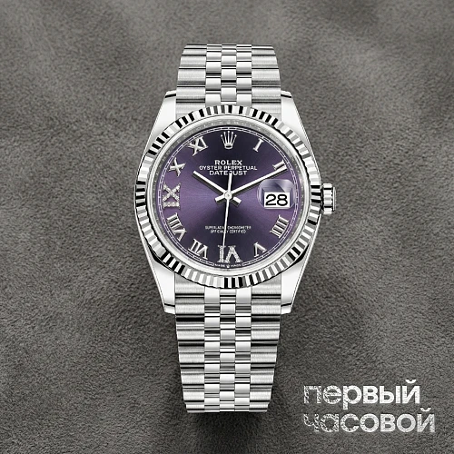 Datejust 36Mm Steel & White Gold Purple Dial