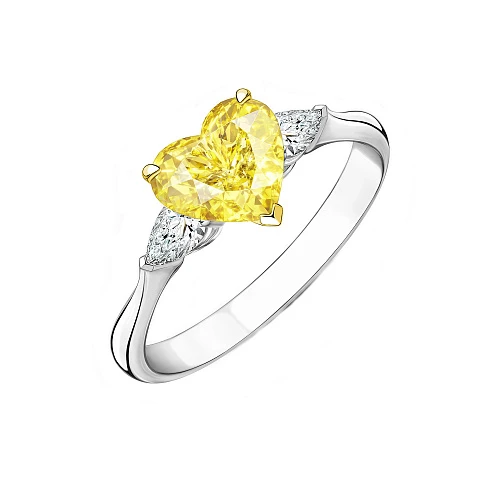 Кольцо 3,02 ct. Fancy Light Yellow/VS2 (Heart Diamond)