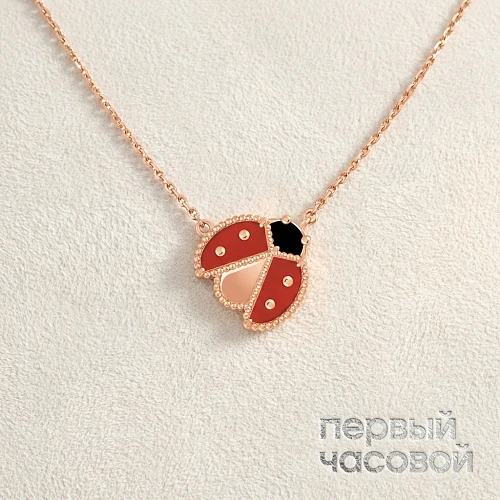 Lucky Spring Pendant, Open Wings Ladybug