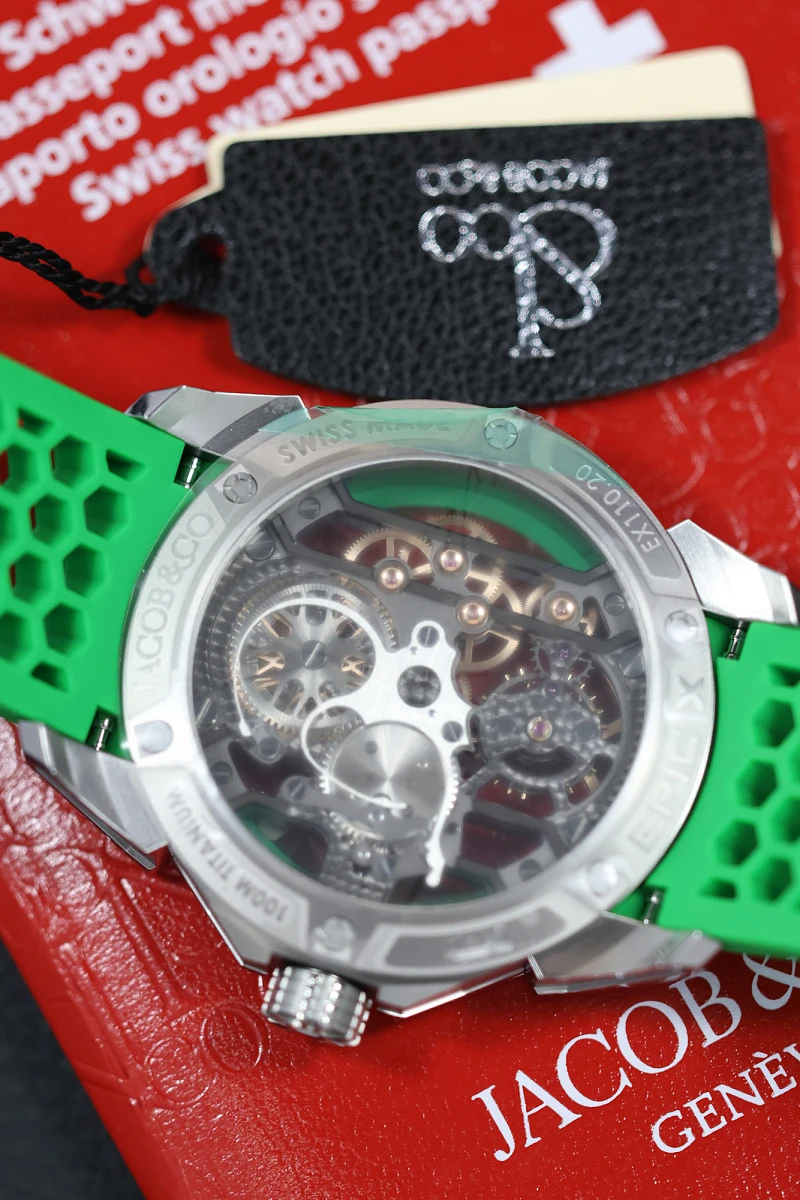 Купить элитные часы Jacob &amp; Co Epic X Skeleton Titanium Green EX110.20.AA.AC.A: в наличии в Москве!