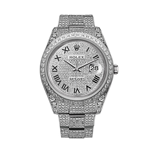 Datejust II Full Pave Iced Out Diamonds