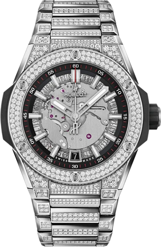 Big Bang Integrated Time Only Titanium Pave