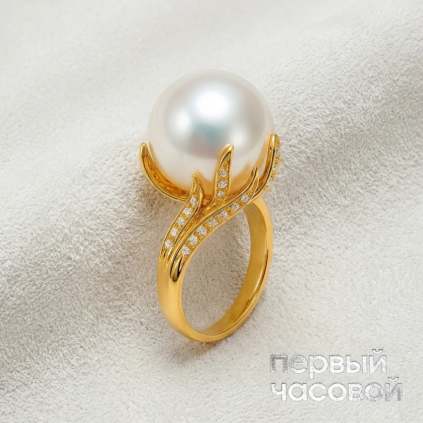 Кольцо с жемчугом Южных Морей 16,95 мм