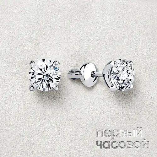 Серьги с бриллиантами 1,51/1,51 ct J/VS2 (3 Excellent) Round Diamonds