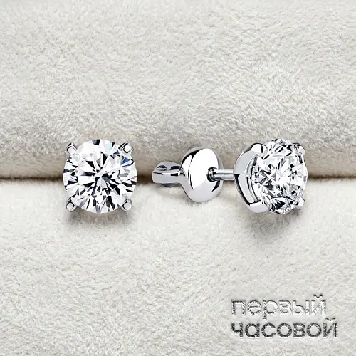 Серьги 0,77/0,77 ct. J/Internally Flawless-VVS1 (3 Excellent) Round Diamonds