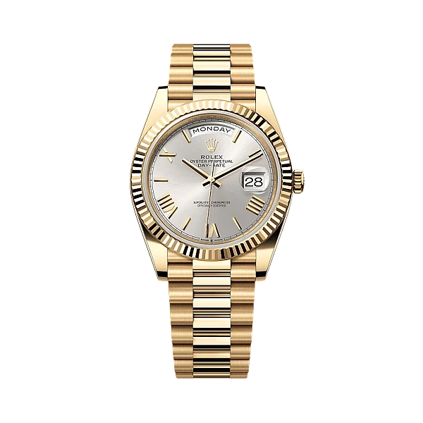 Day Date 40mm Yellow Gold Silver Dial