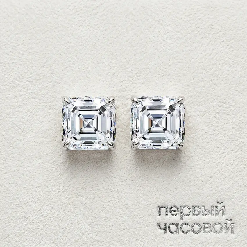 Серьги 1,00/1,01 ct. D/VS2 (Asscher cut)
