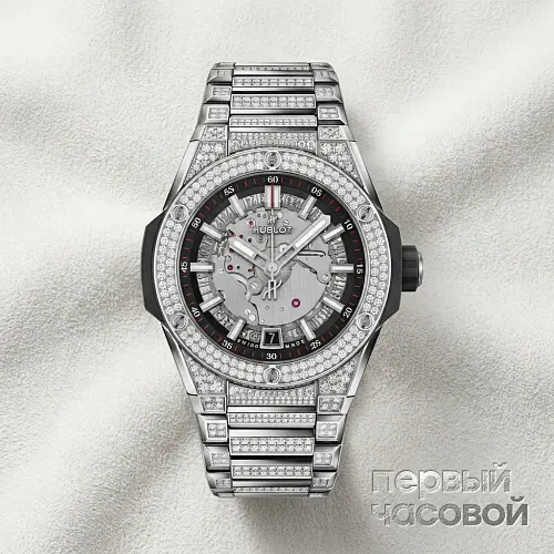 Big Bang Integrated Time Only Titanium Pave