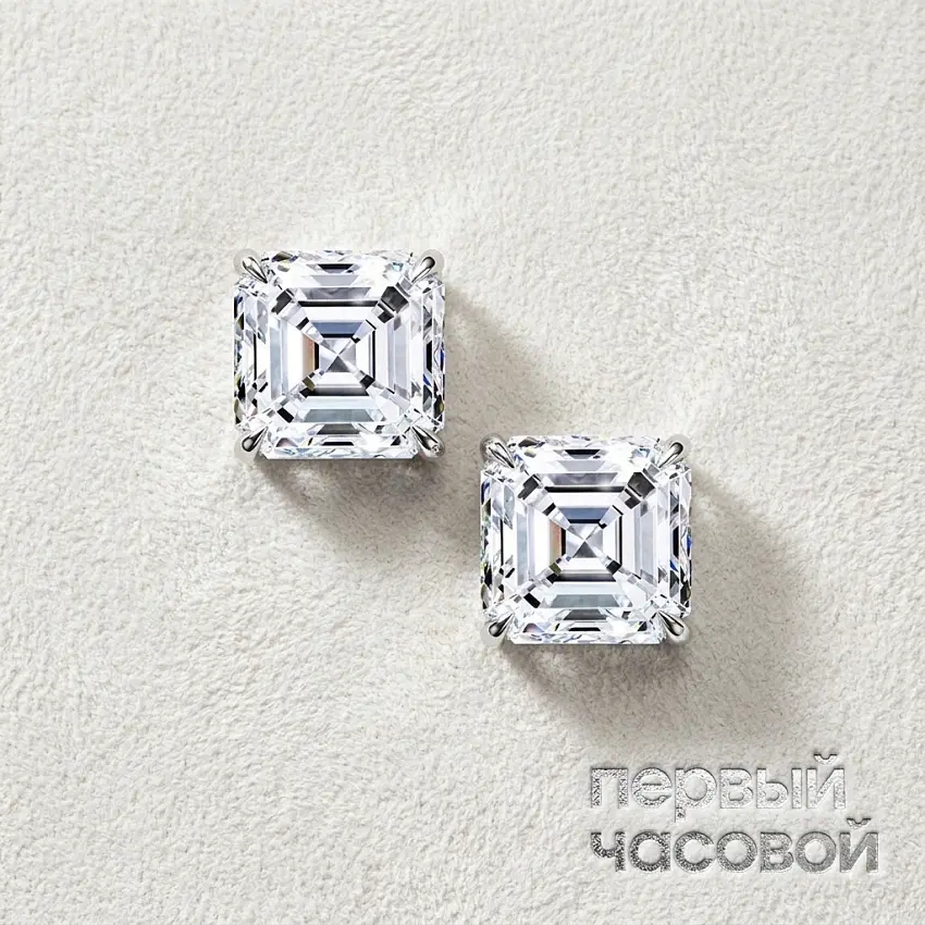 Серьги с бриллиантами 0,77/0,77 ct F/VS1 "Lucky Number"