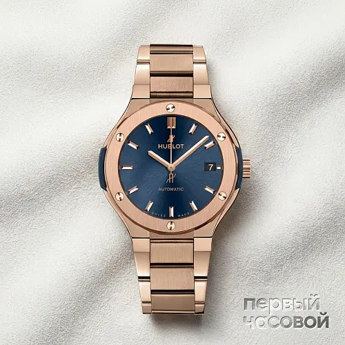 Classic Fusion King Gold Bracelet Blue 38 mm