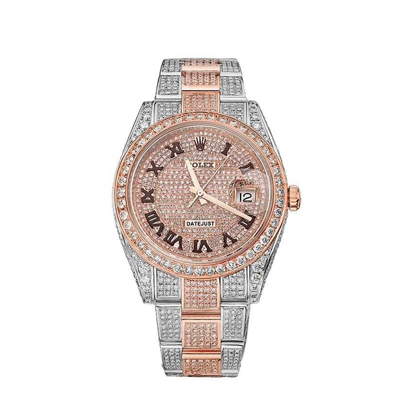 Datejust 41mm Steel & Rose Gold Custom Diamonds