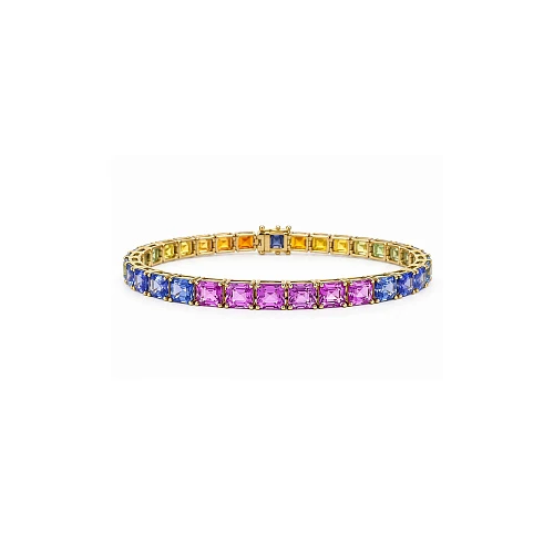 Браслет с сапфирами "Rainbow" 10,58 ct.